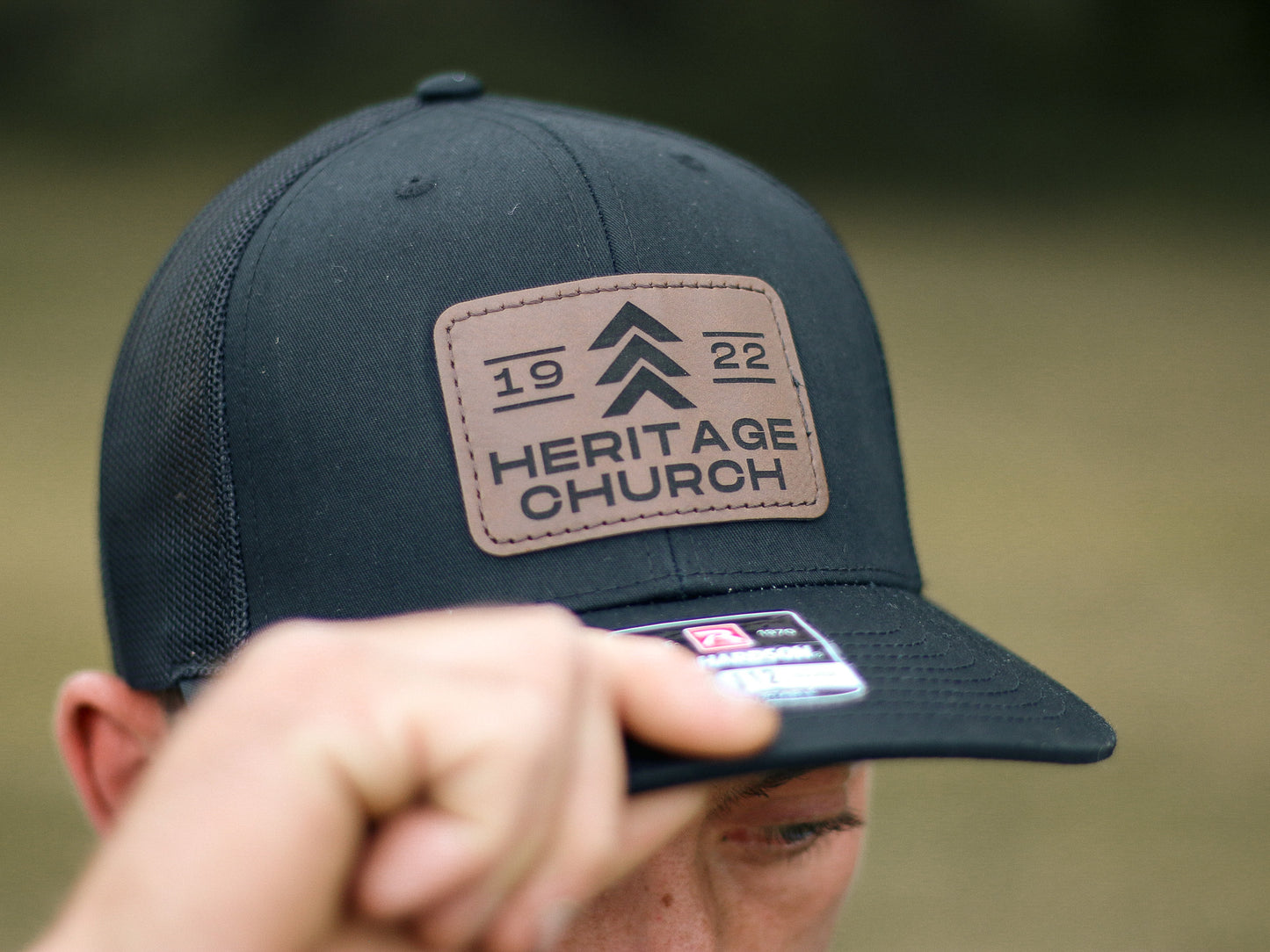 Heritage Leather Patch Hat (Black)