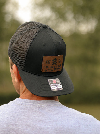 Heritage Leather Patch Hat (Black)