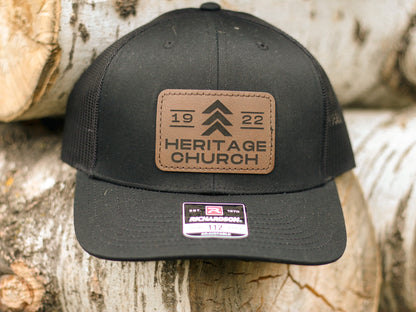 Heritage Leather Patch Hat (Black)